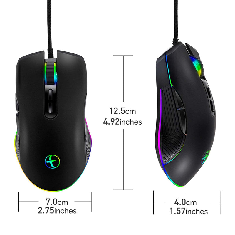 [Australia - AusPower] - IULONEE Type C Mouse, Wired USB C Mice Gaming Mouse Ergonomic 4 RGB Backlight 3200 DPI Compatible with M@c, Matebook, Chromebook, HP OMEN, Windows PC, Laptop and More USB Type C Devices (Black+Pink) 