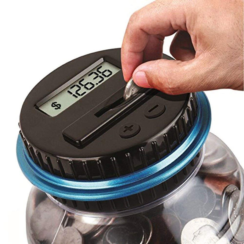 [Australia - AusPower] - Coin Piggy Bank Saving Jar, Winnsty Digital Coin Counter with LCD Display Large Capacity Money Saving Box for All US Coins (Blue) Blue 