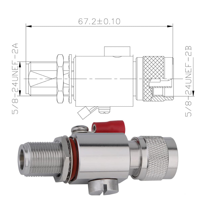 [Australia - AusPower] - Coaxial N Type Lightning Arrestor 0 to 6 GHz (N-Male/N-Female) 50ohm,Protects 3G, 4G, LTE,GPS, 2.4GHz /5GHz Wi-Fi, 900MHz, Ham Other Outside Antennas 