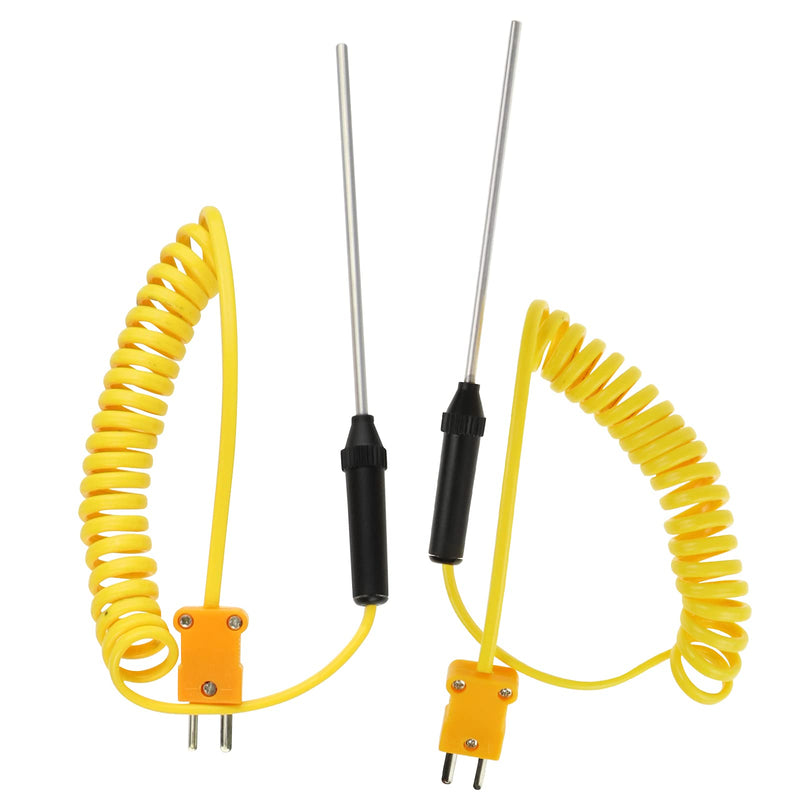 [Australia - AusPower] - GAIN EXPRESS K-Type Thermocouple Thermometer with 4 Probes(Wired & Stainless Steel) Dual Channel High Temperature Kelvin Scale Meter Indicator Thermometer with 4 thermocouple probes 