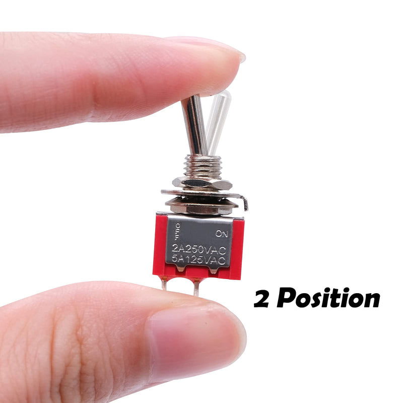 [Australia - AusPower] - mxuteuk 8pcs SPST Mini Toggle Switch Miniature ON/Off Switch 2 Terminal 2 Position 5A 125V 2A 250V for DIY Car Dash Dashboard Electronic Equipment MTS-101 2Pin ON/OFF 