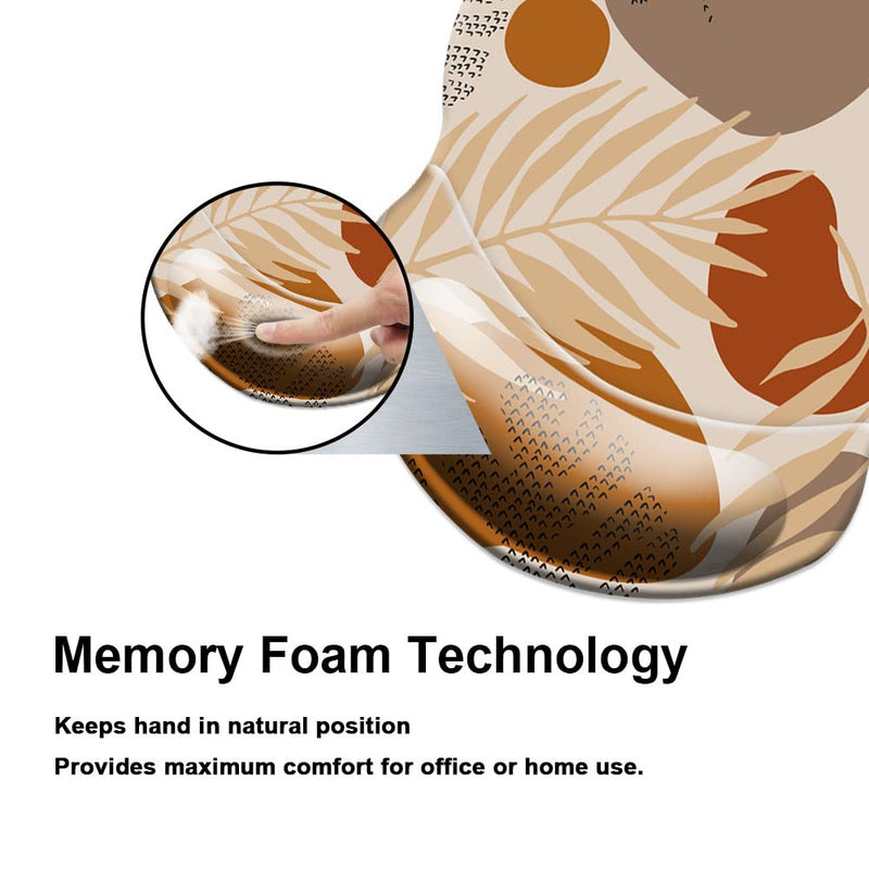 [Australia - AusPower] - Mouse Pad with Wrist Support, Non Slip Mousepad Wrist Rest for Office, Computer, Laptop & Mac- Durable & Comfortable & Lightweight Ergonomic Support Mouse Mat Abstract Plants Abstract Art 4 