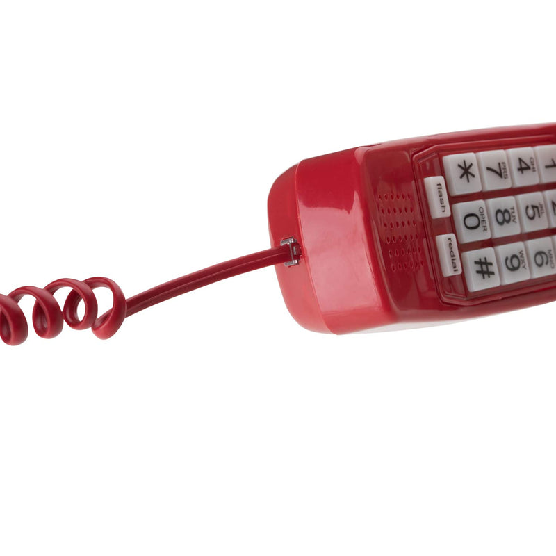 [Australia - AusPower] - Telephone Cord Handset Curly - Phone Color Crimson Red 25ft - Works on virtually all Trimline Style Phones and Princess Type Telephones - Landline Telephone Accessory - Color Crimson Red -iSoHo Phones 