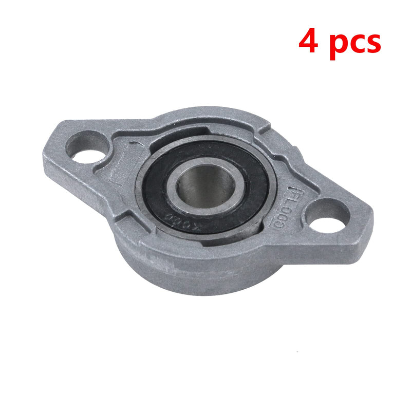 [Australia - AusPower] - Antrader Pillow Block Bearing 10mm Bore Diameter Zinc Alloy Bearing Housing KFL000 Flange Bearing Pack of 4 KFL 