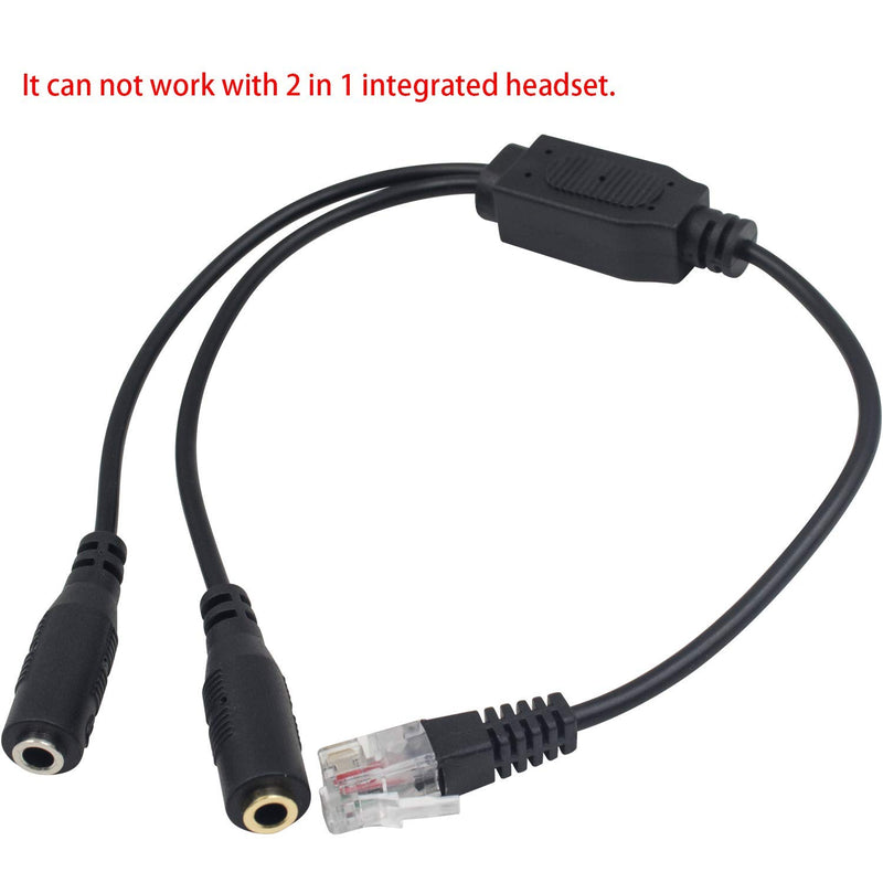 [Australia - AusPower] - Poyiccot RJ9 to 3.5mm Adapter, RJ9 Male to Dual 3.5mm Female Headphone Adapter for Telephone Audio Adapter Headset Buddy Cable for Office RJ9 Headphone 