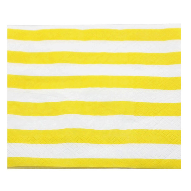 [Australia - AusPower] - Youmewell Disposable Striped Chevron Polka Dot Yellow Paper Luncheon Party Napkins 60 Count 13"x13" Small 