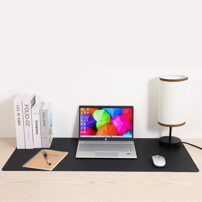[Australia - AusPower] - Wolaile Desk Blotter Pad,36x17 inch PU Leather Computer Mouse Mat,Non-Slip Waterproof Writing Desktop Protector for Office Home,Large,Brown 36"x17" Brown 
