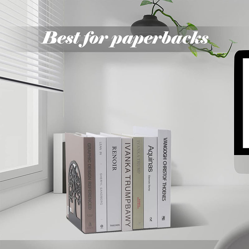 [Australia - AusPower] - MSDADA Bookends, Premium Book Ends for Shelves, Non Skid Metal Heavy Duty Bookend for Heavy Books, Book Ends for Home Office Decorative, Abstract Art Design Book Stopper Holder Supports (2pair) 2 