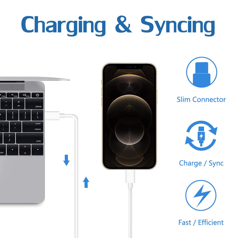 [Australia - AusPower] - iPad Charger, iPhone Charger [Apple MFi Certified] 12W USB Wall Charger Foldable Portable Travel Plug with 2Pack 6.6FT Lightning Cable Compatible for iPad, iPad Mini, iPad Air, iPhone, iPod, Airpod 