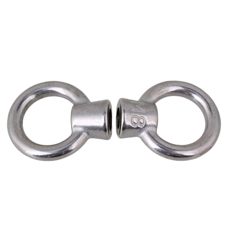 [Australia - AusPower] - CNBTR Japanese Style Silver M8 304 Stainless Steel Ring Shape Lifting Eye Nut Set of 5 