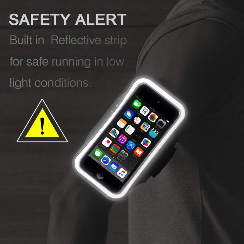 [Australia - AusPower] - iPod Touch 7th/6th/5th Generation Armband. JEMACHE Gym Running Exercises Workouts Sport Arm Band Case for iPod Touch 7/6/5/4 Generation with Card/Key Holder (Black) Black 