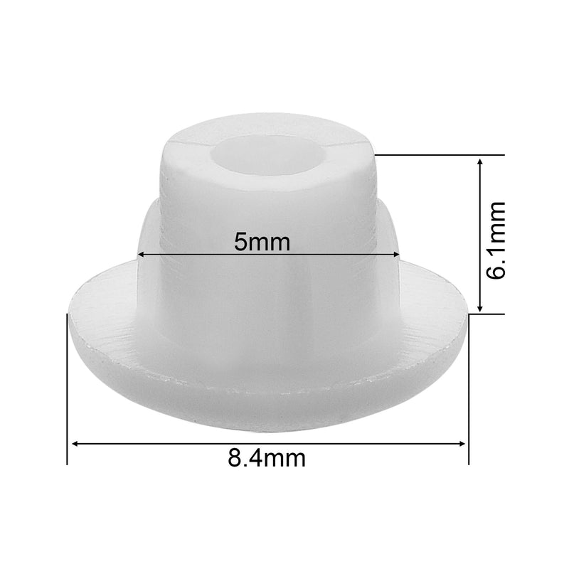 [Australia - AusPower] - Bluecell Pack of 300pcs 5mm / 3/16" Plastic Hole Plug Button Top for Cabinet Cupboard Shelf (5mm, White) 