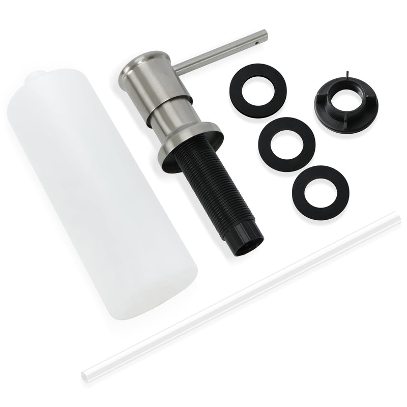 [Australia - AusPower] - TNDIRUL Brushed Nickel Soap Dispenser for Kitchen Sink Counter Dispenser 17 OZ Bottle Built in Refill from The Top 