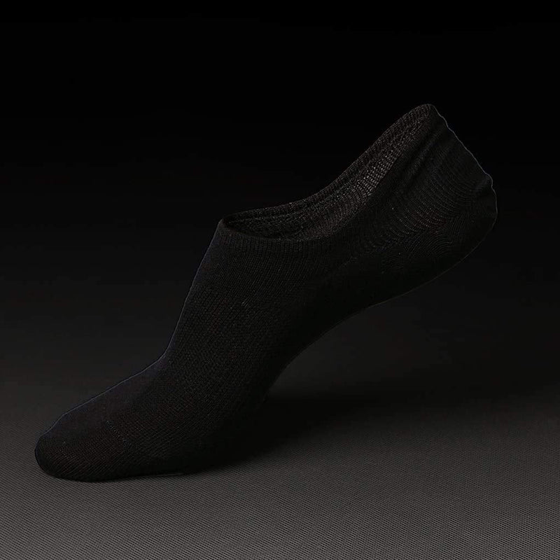 [Australia - AusPower] - IDEGG No Show Socks Low Cut Cotton Casual Anti-slid Athletic Socks with Non Slip Grip for Men Color B-6 Pairs-black+gray+white 5-8 