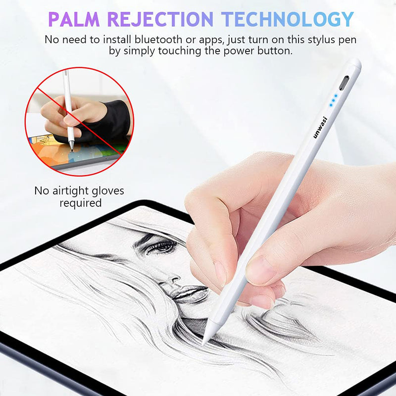 [Australia - AusPower] - Stylus Pen for iPad with Palm Rejection,Magnetic,Tilt, Digital, Rechargeabl with 2018-2020 Apple iPad Pro (11/12.9 Inch),iPad 8th/7th/6th Gen iPad Air iPad Mini iPad Pro 3LED 