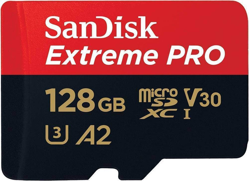 [Australia - AusPower] - SanDIsk 128GB Micro SDXC Extreme Pro 4K V30 Memory Card Works with DJI Mavic 2, Pro, Zoom, Spark, Phantom 4 Video Drone (SDSQXCY-128G-GN6MA) Bundle with (1) Everything But Stromboli 3.0 Card Reader 
