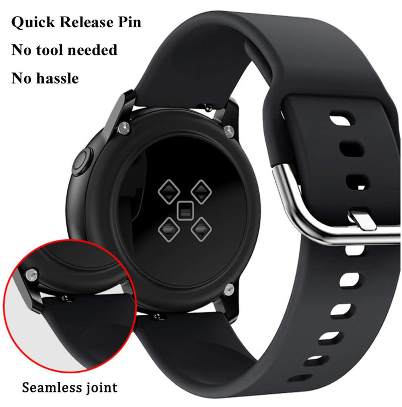 [Australia - AusPower] - Veczom 22mm Watch Band for Galaxy Watch 3 45mm, Galaxy Watch 46mm, Galazy Gear S3 Frontier Band, Silicone Replacement Strap Compatible with Samsung Gear S3 Classic, Ticwatch Pro, Gear 2 Classic Silver Flower 
