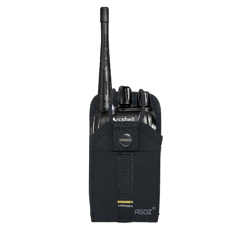 [Australia - AusPower] - Agoz Radio Holster for Arcshell AR-5, AR-6, BaoFeng UV-5R, Midland GXT1000VP4, Unication G4 G5, Retevis RT22 RT22S Two Way Radio Walkie Talkie Pouch Holder,Duty Belt Metal Clip Loop,Card Slot (Snap) 