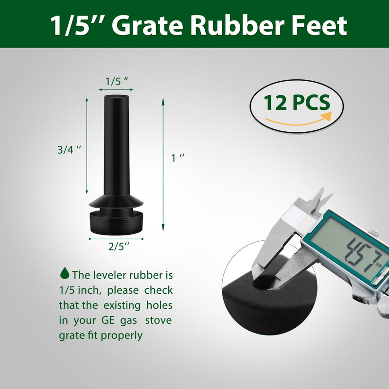 [Australia - AusPower] - WB02X24790 Grate Rubber Feet for GE Gas Stove Parts 1/5â€™â€™, GE Cooktop Replacement Range Parts for GE Stove Grate Rubber Bumpers, JGBS66REK3SS JGBS66REK4SS GE Profile Stove Top Rubber Bumpers 12 Pcs 