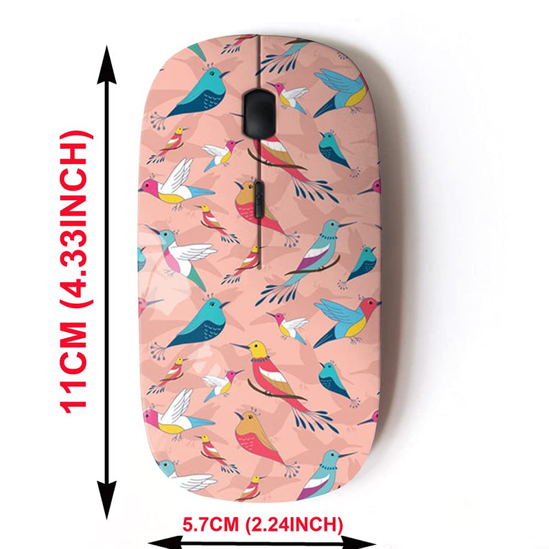 [Australia - AusPower] - 2.4G Wireless Mouse with Cute Pattern Design for All Laptops and Desktops with Nano Receiver - Colorful Birds 