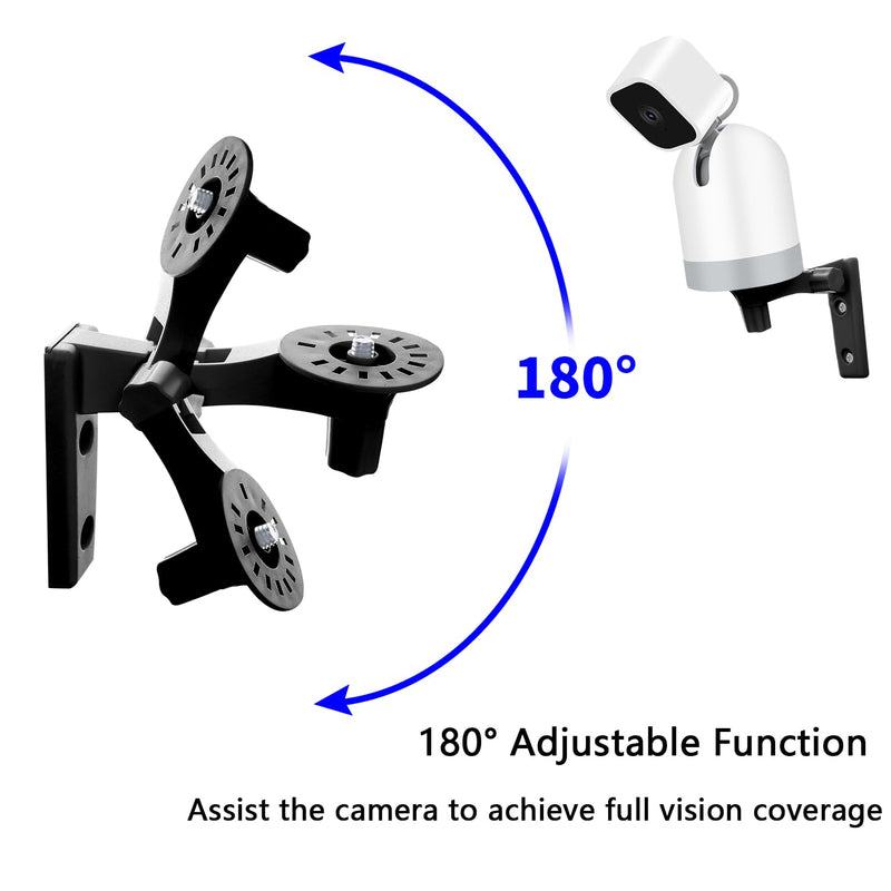 [Australia - AusPower] - TEKCAM Camera Wall Mount Compatible with Blink Mini Pan-Tilt Camera WYZE Cam Pan V3 V2 Battery Cam Pro Reolink E1, Wall Bracket 180°Adjustable Camera Wall Holder for Drill Installation, 2 Pack, Black (4.52 Lx 3.14 H) inch 