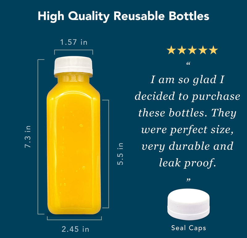 [Australia - AusPower] - Norcalway 16 Oz Empty Plastic Juice Bottles With Caps - Reusable Juice Bottles With Lids, Smoothie Plastic Bottle, Drink Containers Bottles, Clear Juicing Bottles, 5 Pack 16 oz / 5 pack 