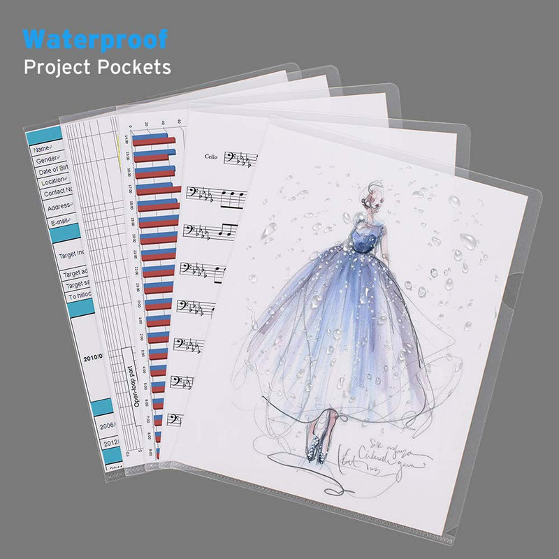 [Australia - AusPower] - Sooez 25 Pack Clear Document Folder Project Pockets, Copy Safe Letter Size US Paper Poly Jacket Sleeves Folders Transparent Plastic Document Folders, Clear 
