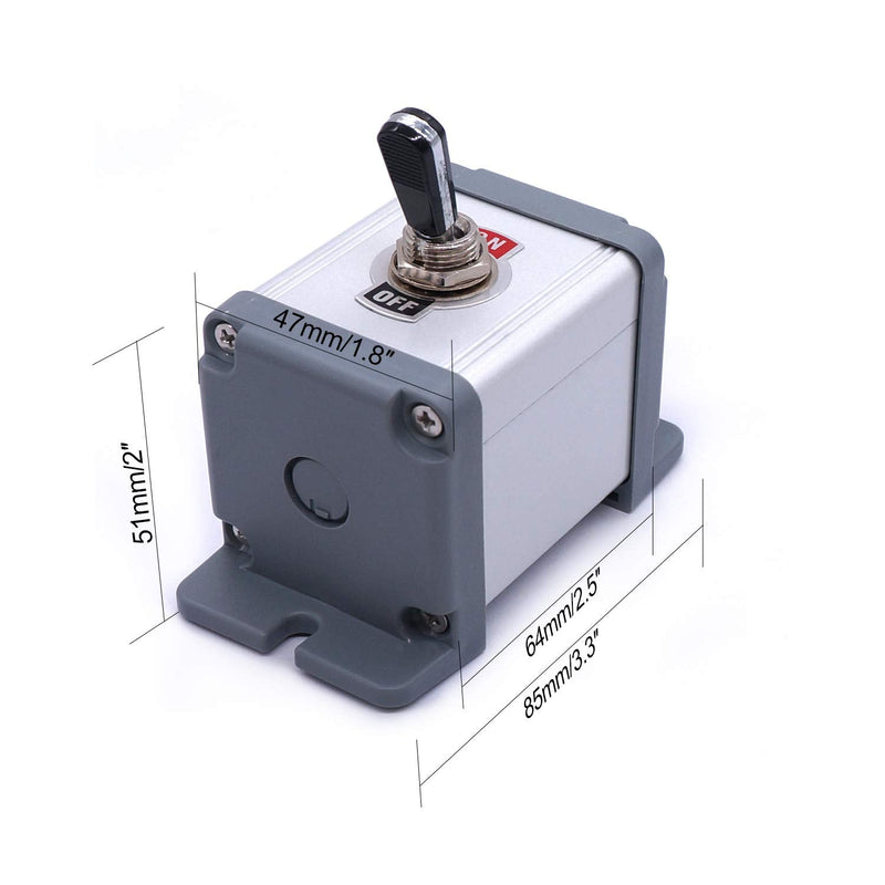 [Australia - AusPower] - Twidec/Heavy Duty Rocker Toggle Switch Box 16A 250V SPST 2 Position 2 Pin ON/Off Switch Black PC Wear-Resistant Handle with High Quality Metal Shell TEN-A-2210BK-BOX-A101 