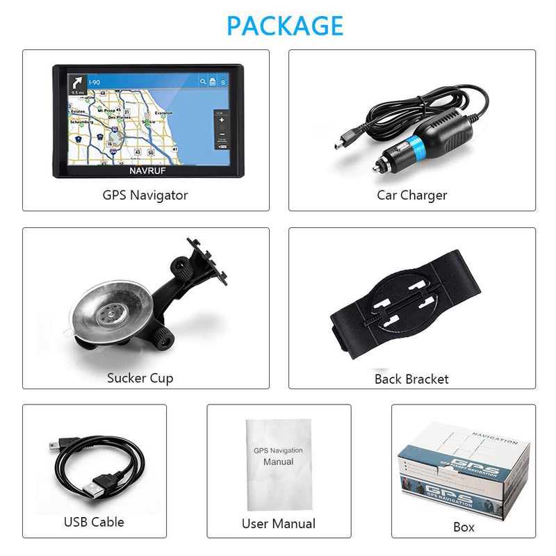 [Australia - AusPower] - GPS Navigation for Car, Latest 2022 Map 7 inch Touch Screen Car GPS 256-8GB, Voice Turn Direction Guidance, Support Speed and Red Light Warning, Pre-Installed North America Lifetime map Free Update 