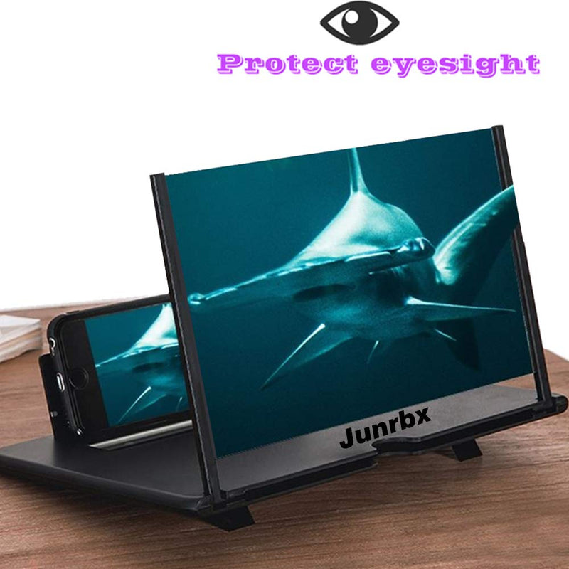 [Australia - AusPower] - Screen Magnifier Amplifier , New Generation Phone Holder Screen Amplifier, 3D HD Video and Gaming Phone Projector-with Foldable Phone Stand , Supports All Smartphones black 