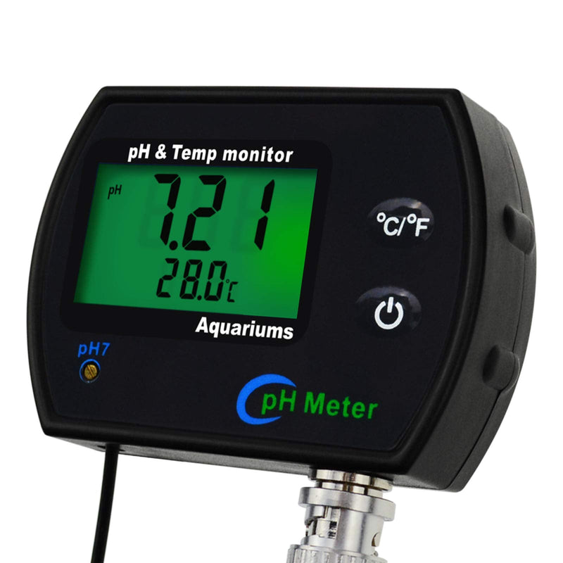 [Australia - AusPower] - TEKCOPLUS 2 in 1 Digital pH Temperature Meter Monitor Tester Sensor Test Kit 0~14.0pH Measure Automatic Calibration BNC Electrode Probe for Hydroponics Aquarium Water Ph/Temp Meter w/ pH Electrode 