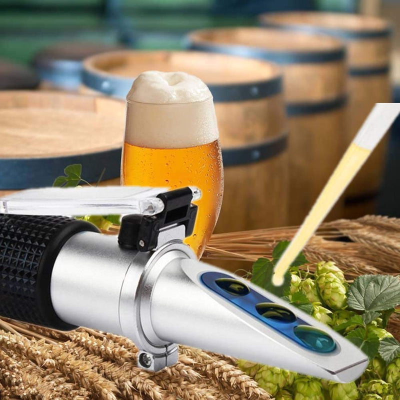 [Australia - AusPower] - Abuycs Brix Refractometer with ATC for Beer Wort Wine Fruit Sugar Homebrew Meter Dual Scale Brix 0-32% & Specific Gravity 1.000-1.130 Replace Homebrew Hydrometer 
