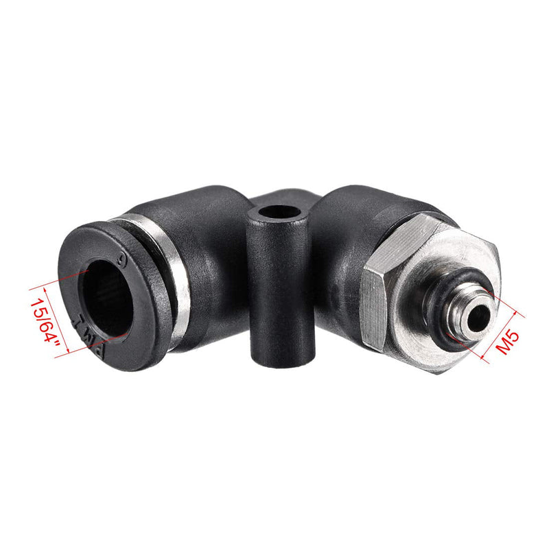 [Australia - AusPower] - uxcell Push to Connect Tube Fitting Male Elbow 6mm Tube OD x M5 Thread Pneumatic Air Push Fit Lock Fitting 4pcs 