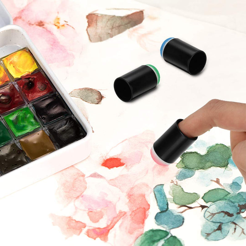 [Australia - AusPower] - 40 Pcs Finger Sponge Daubers with Storage Box for Painting Chalk Ink Card Making Drawing 