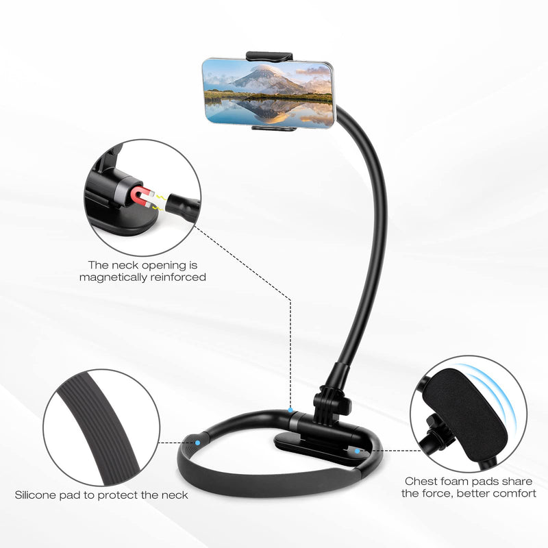 [Australia - AusPower] - Cell Phone Stand, Neck Cell Phone Holder, Flexible Long Arm Gooseneck Phone Holder for bed, 360 Degree Free Rotation Phone Mount, Universal Multi-Functional Mobile Phone Stand for 4.7''-6.7'' Phone 