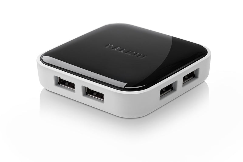 [Australia - AusPower] - Belkin 7-Port Plug-and-Play Powered Desktop Hub with USB-A Ports 7-Port Desktop Black and White 