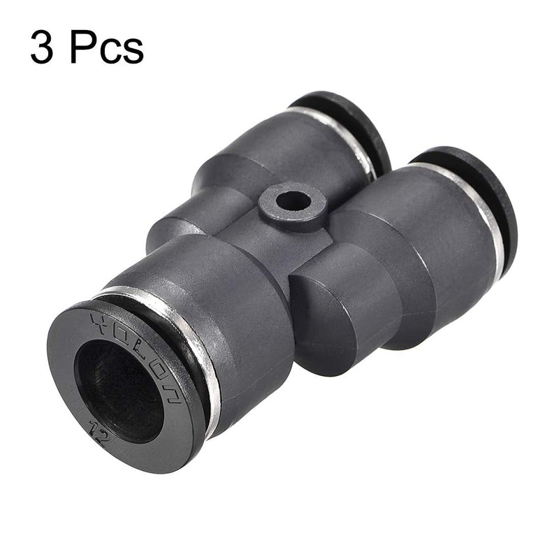 [Australia - AusPower] - uxcell Plastic Connect Y Splitter Push to Tube Fittings 12mm X 10mm OD Push Lock 3pcs 