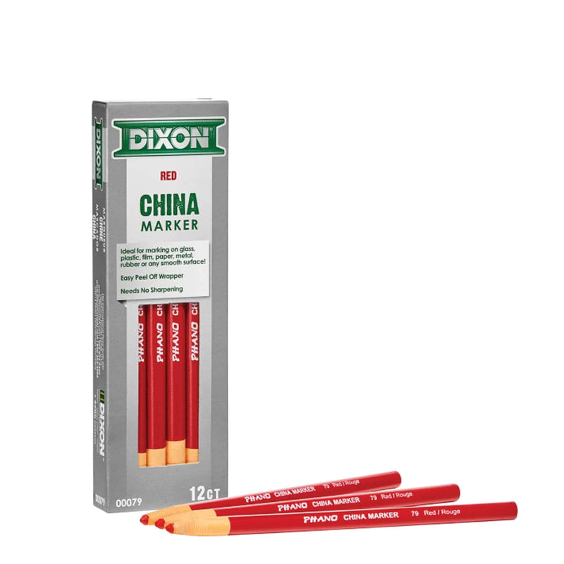 [Australia - AusPower] - Dixon 00079 China Markers, Red, 12-Pack, 7 x 2.2 x 0.8 inches 