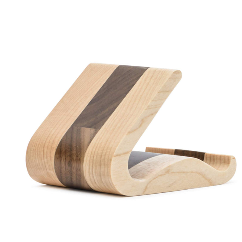 [Australia - AusPower] - Wooden Cell Phone Stand, MTWhirldy Stands for iPhone Universal Compatible with iPhone 11 Pro Max XS XR 8 Plus 7, Samsung Galaxy S20 S9 8 LG Moto Smartphone Facetime Holder for Desk (Maple and Walnut) 