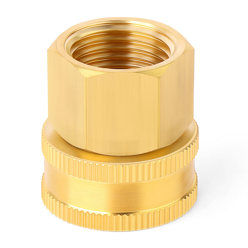[Australia - AusPower] - TAISHER 6 Packs Brass 3/4" Female GHT x 1/2" Female NPT Hose Connectors, Hose Adapter Garden Hose Fittings and Adapters 6PCS 3/4" Female x 3/4" FNPT 