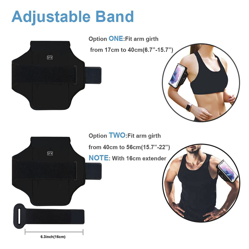 [Australia - AusPower] - Galaxy S22/S21/S20/S10 Armband, BUMOVE Gym Running Workouts Sports Cell Phone Arm Band for Samsung Galaxy S9, S10, S20, S21, S22 5G up to 6.2 inch with Earbuds Card Key Holder (Black) Black (Up to 6.2") 