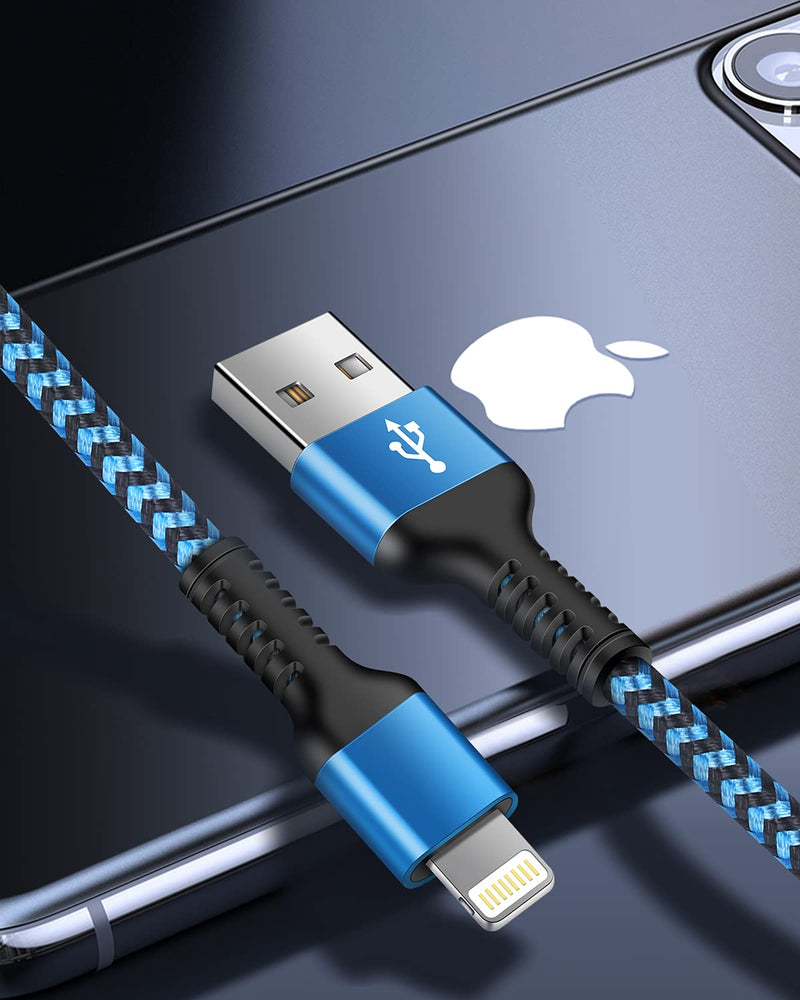 [Australia - AusPower] - iPhone Charger, Nylon Braided 6FT USB Charging Cord for iPhone 13 12/ Pro Max /11 Pro/XR/XS/Max/10, MFI Certified Data Sync Transfer Connector Plug Fast Power Line Lightning Cable Multi Pack 