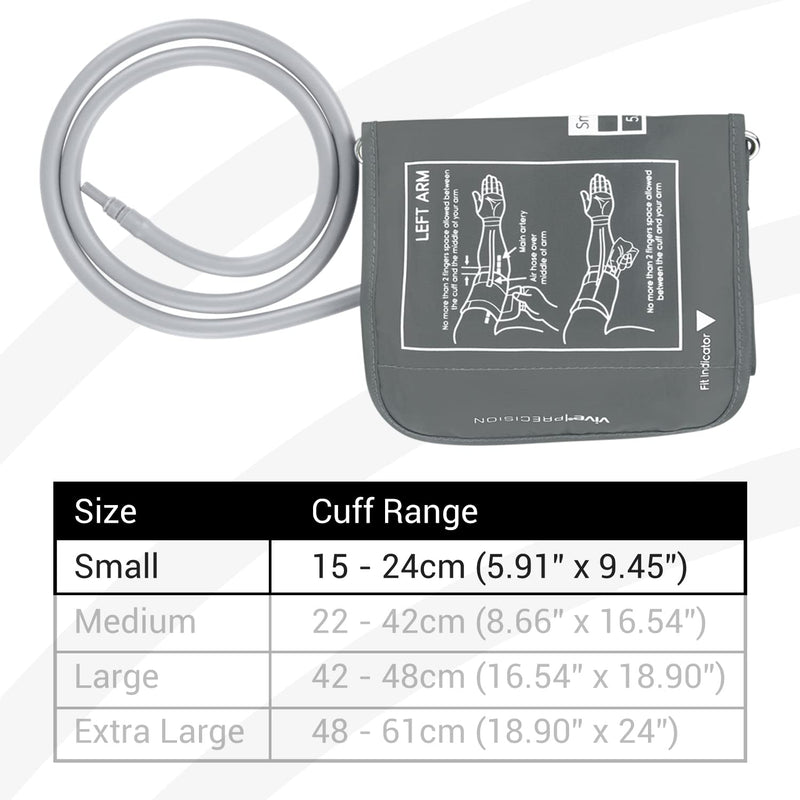 [Australia - AusPower] - Vive Precision Replacement Cuff - for Automatic Blood Pressure Monitor and Digital Machine - Sized for Upper Arm Circumference 15 to 24 Centimeters - for Adults, Seniors, Elderly (Small) Small (Pack of 1) 