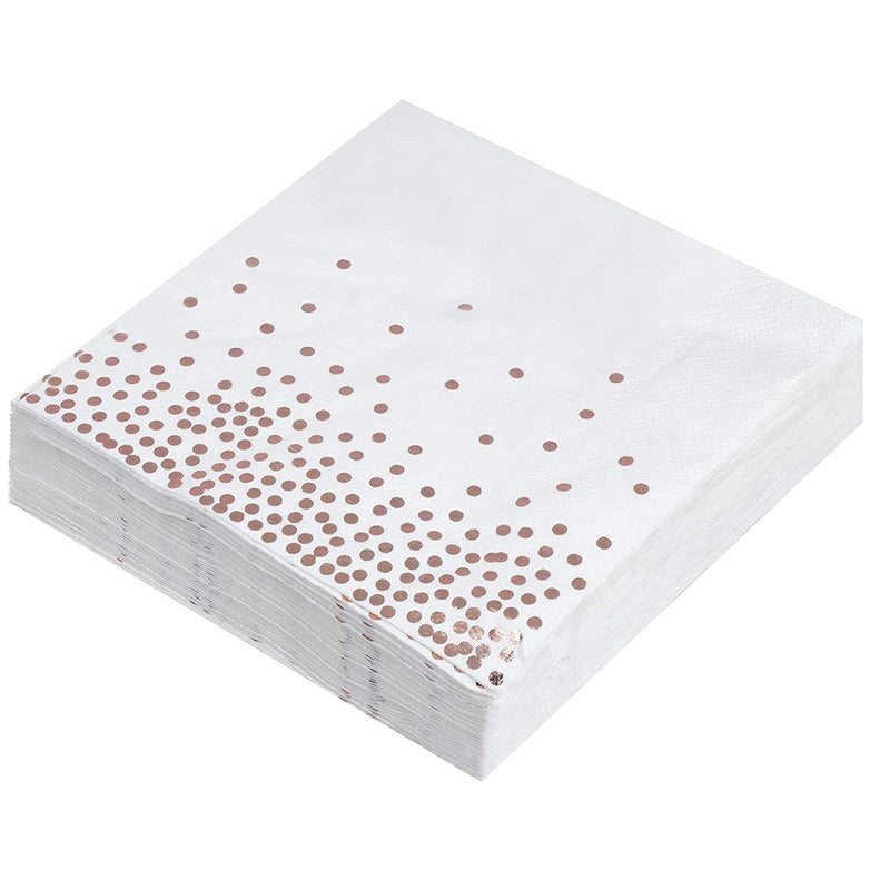 [Australia - AusPower] - Rose Gold Foil Paper Napkins for Confetti Party (6.5 x 6.5 In, 50 Pack) 