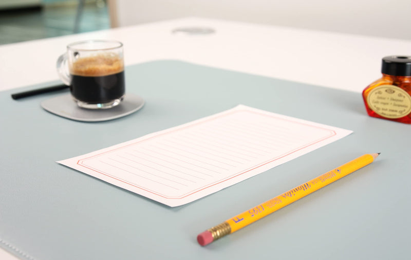 [Australia - AusPower] - DeskPaw Dual-Sided Leather Desk Pad,Blotter for Laptop Computer,Mouse Pad,Writing,Drawing,Arts and Craft Mat (Blue/Silver, 17"x35”) 17"x35” Blue/Silver 