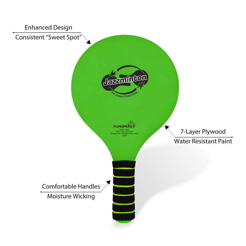 [Australia - AusPower] - Jazzminton Lite – Indoor & Outdoor Game for Family and Friends – 2 Paddles, 2 Birdies, 1 Ball - All Season Paddle Game for Kids and Adults – Take Your Kids Outside for Some Active Fun 
