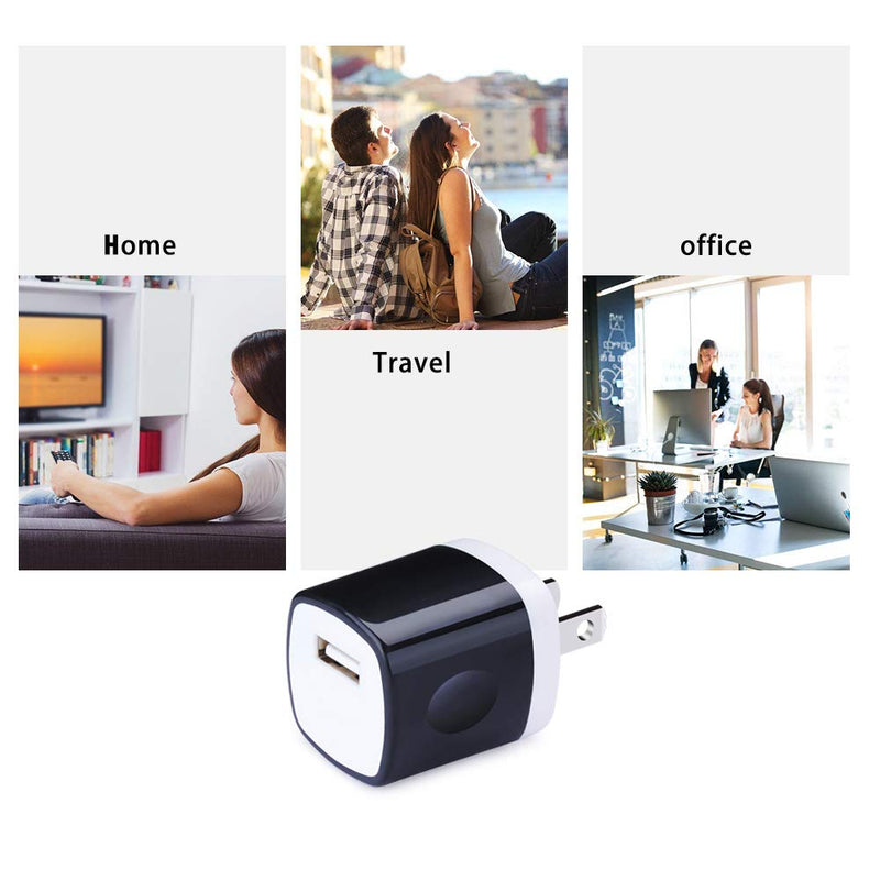 [Australia - AusPower] - Wall Adapter, USB Wall Charger 6 Pack, UorMe 1A 5V Single Port USB Plugs Power Adapter Compatible iPhone 12 11 Xs XR X 8, Samsung Galaxy S22 Ultra S22+ S22 A21 S10e S9 S8 Note 20, G6, Google Pixel 4a 6 Black 