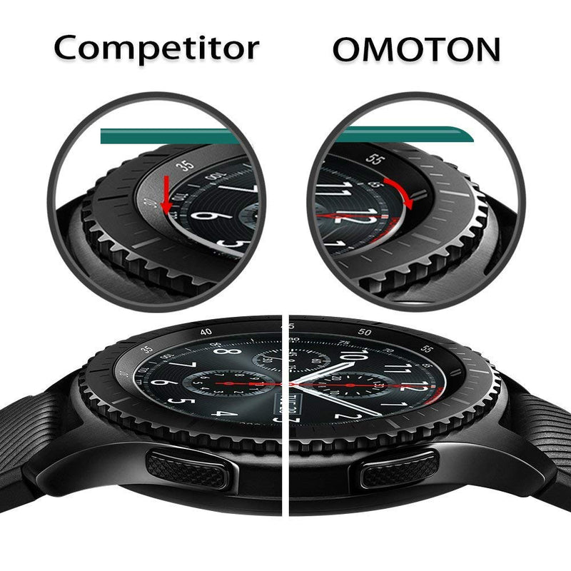 [Australia - AusPower] - OMOTON Tempered Glass Screen Protector Compatible Samsung Galaxy Watch 46mm (2018) & Gear S3 [3 Pack] 