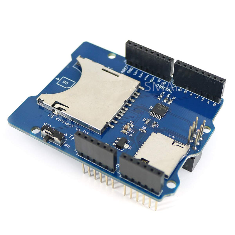 [Australia - AusPower] - HiLetgo Stackable SD Card TF Card Micro SD Card SD/SDHC/Micro SD/Micro SDHC Card Reader Shield Multi-Functional SD Card Shield Module for Arduino UNO R3 MEGA2560 