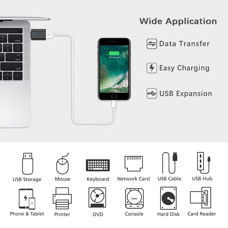 [Australia - AusPower] - USB C to USB Adapter 3.1 Gen 2, 10Gbps USB to USB C Adapter, USB-C Male to UAB 3.0 A Female USB 3.2 Type C OTG Converter for MacBook pro Laptop PC iMac iPad air 
